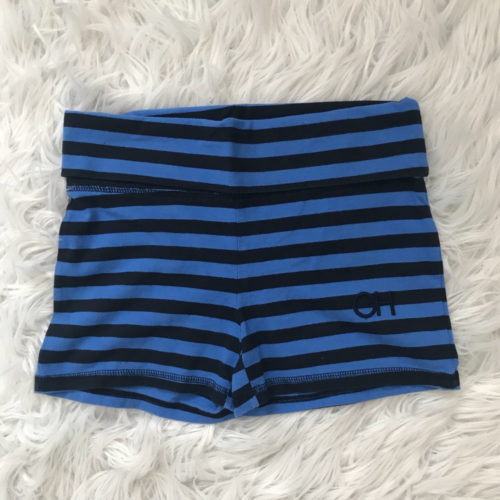 Gilly Hicks Black and Blue Striped Yoga Shorts